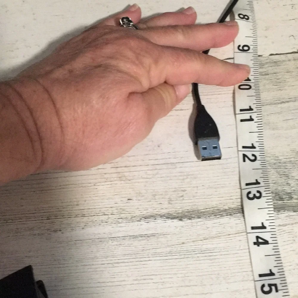 Two black Fit Bit chargers 12” and 22” in length